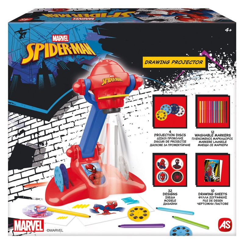 AS Προτζέκτορας Ζωγραφικής Spiderman Για 4+ Χρονών