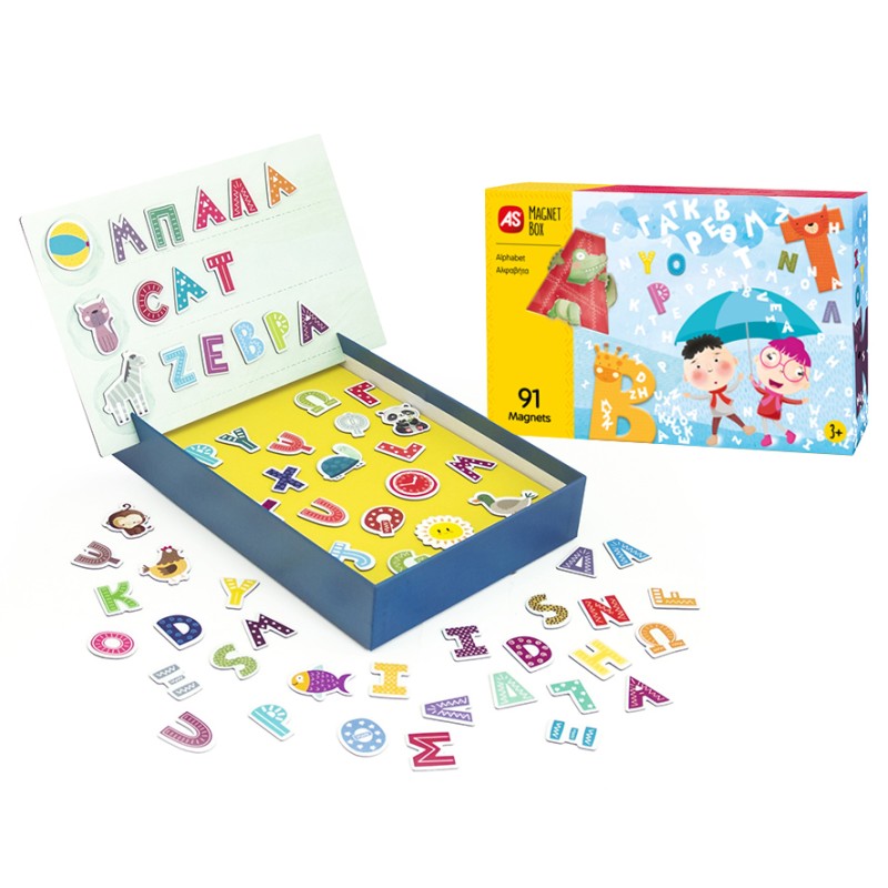 AS Magnet Box Αλφαβήτα 91 Εκπαιδευτικοί Χάρτινοι Μαγνήτες Για 3+ Χρονών