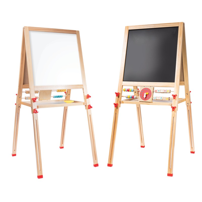 HappiHobbi Magnet Ξύλινος Μαγνητικός Επιδαπέδιος Πίνακας 2 Όψεων Για 3+ Χρονών