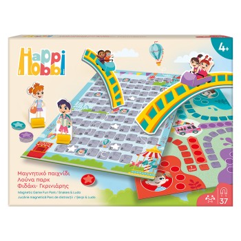 HappiHobbi Μαγνητικό Επιτραπέζιο Λούνα Παρκ Φιδάκι - Γκρινιάρης Με 37 Χάρτινους Εκπαιδευτικούς Μαγνήτες Για 4+