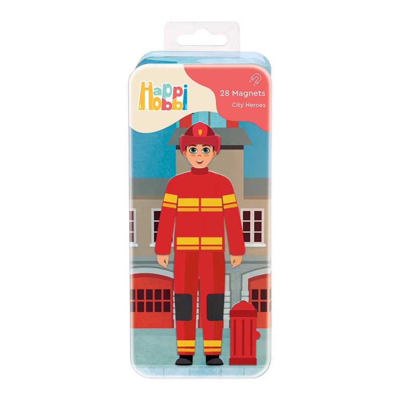 HappiHobbi Magnet Tins City Heroes - Fashion Girl - Mermaid Princess Εκπαιδευτικοί Χάρτινοι Μαγνήτες