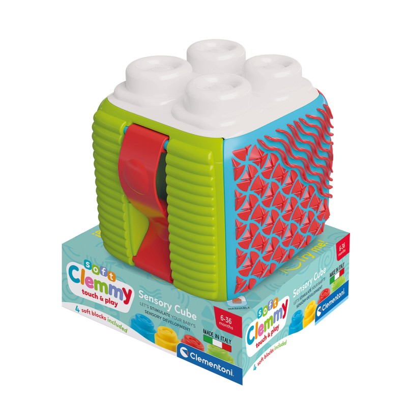 Soft Clemmy Αισθητηριακός Κύβος Δραστηριοτήτων Με 4 Μαλακά Premium Τουβλάκια Για 6-36 Μηνών