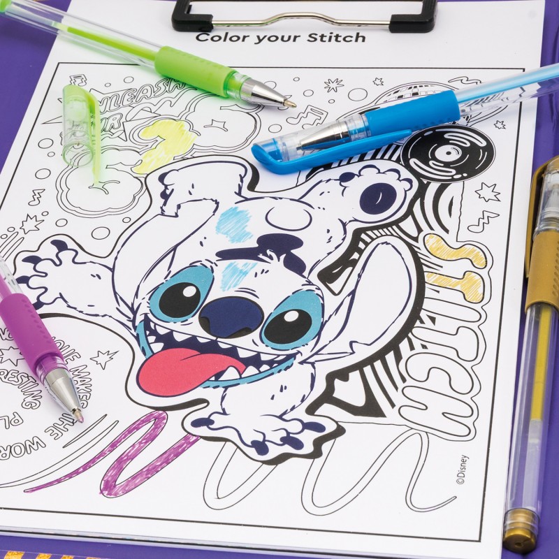 HappiHobbi Art Journal Fluo Στυλό Disney Stitch Για 9+ Χρονών