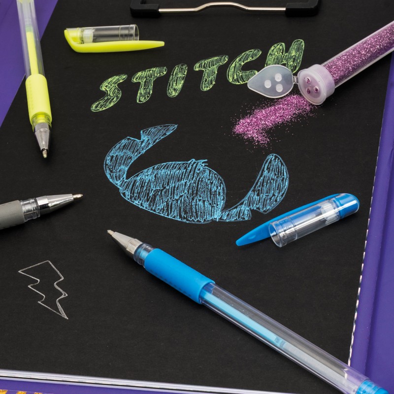HappiHobbi Art Journal Fluo Στυλό Disney Stitch Για 9+ Χρονών