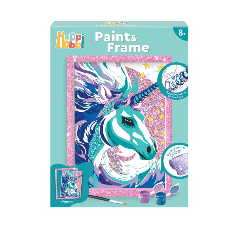 HappiHobbi Paint & Frame Paint by Numbers Fairytale Unicorn Για Ηλικίες 8+ Χρονών