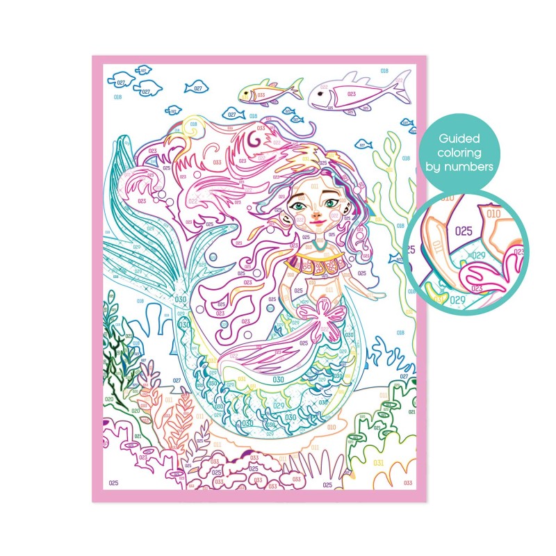 HappiHobbi Paint & Frame Paint by Numbers Mythical Mermaid Για Ηλικίες 8+ Χρονών