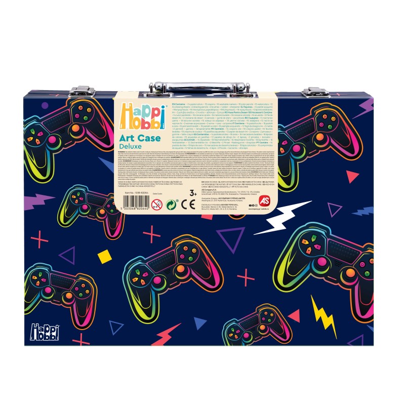 HappiHobbi Κασετίνα Ζωγραφικής Deluxe Βιντεοπαιχνίδι Με 100 Αξεσουάρ Για 3+ Χρονών