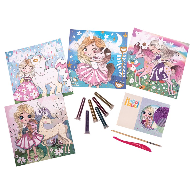 HappiHobbi Art Σετ Χειροτεχνίας με Glitter Για 5+ Χρονών