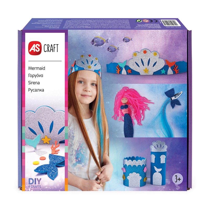 AS Craft Γοργόνα Παιχνίδι Με 4 Χειροτεχνίες DIY Για 3+ Χρονών