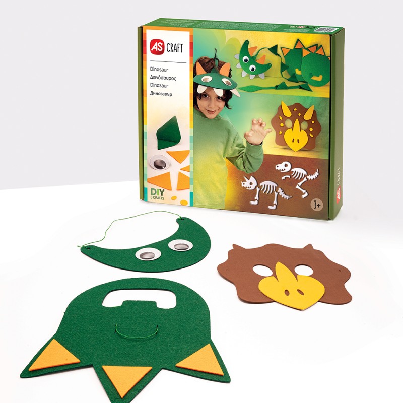 AS Craft Δεινόσαυρος Παιχνίδι Με 3 Χειροτεχνίες DIY Για 3+ Χρονών