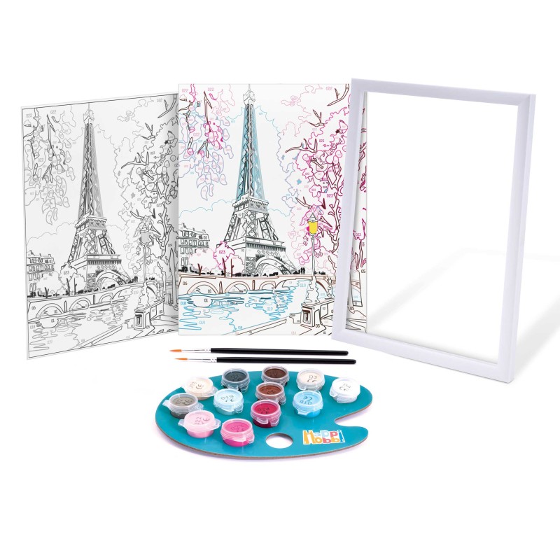 HappiHobbi Paint & Frame Paint by Numbers Spring Paris Για Ηλικίες 12+ Χρονών