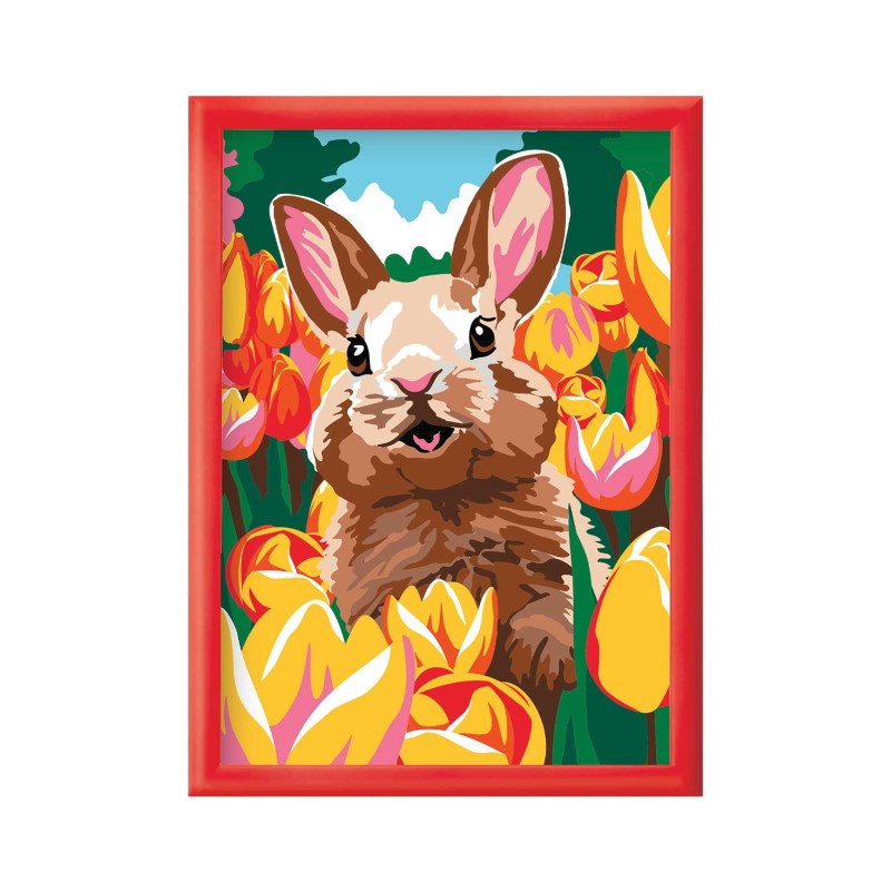 HappiHobbi Paint & Frame Paint by Numbers Cheerful Bunny Για Ηλικίες 8+ Χρονών