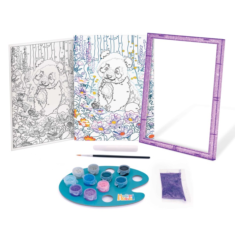 HappiHobbi Paint & Frame Paint by Numbers Dreamy Panda Για Ηλικίες 9+ Χρονών