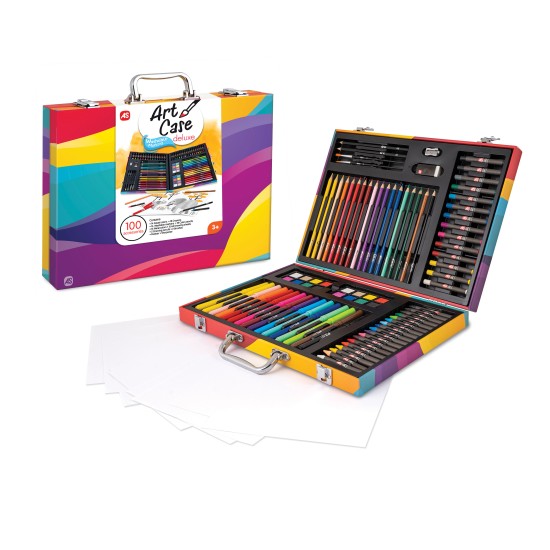 AS Κασετίνα Ζωγραφικής Ξύλινη Deluxe Rainbow Με 100 Αξεσουάρ Για 3+ Χρονών AS Κασετίνα Ζωγραφικής Ξύλινη Deluxe Rainbow Με 100 Αξεσουάρ Για 3+ Χρονών