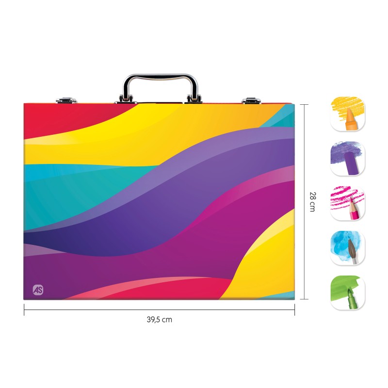 HappiHobbi Κασετίνα Ζωγραφικής Deluxe Rainbow Με 100 Αξεσουάρ Για 3+ Χρονών