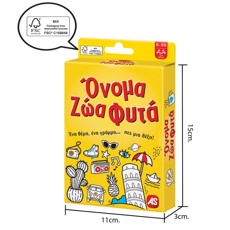 AS Games Παιχνίδι Με Κάρτες Όνομα Ζώα Φυτά Για Ηλικίες 6+ Χρονών Και 2+ Παίκτες