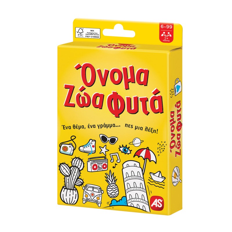 AS Games Παιχνίδι Με Κάρτες Όνομα Ζώα Φυτά Για Ηλικίες 6+ Χρονών Και 2+ Παίκτες