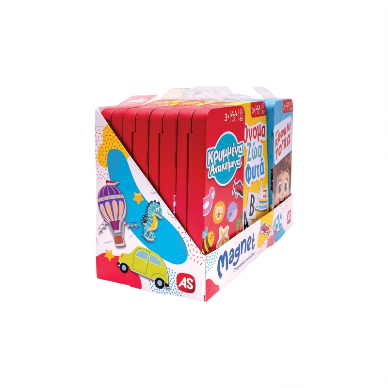 AS Επιτραπέζιο Με Μαγνήτες Σε Tin 3 Σχέδια Για 3+ Ετών