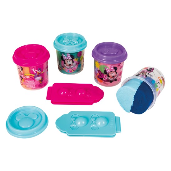 AS Πλαστελίνη Disney Minnie Βαζάκι Με 2 Χρώματα Και Καπάκι Καλουπάκι 3D Αναδιπλούμενο 100gr