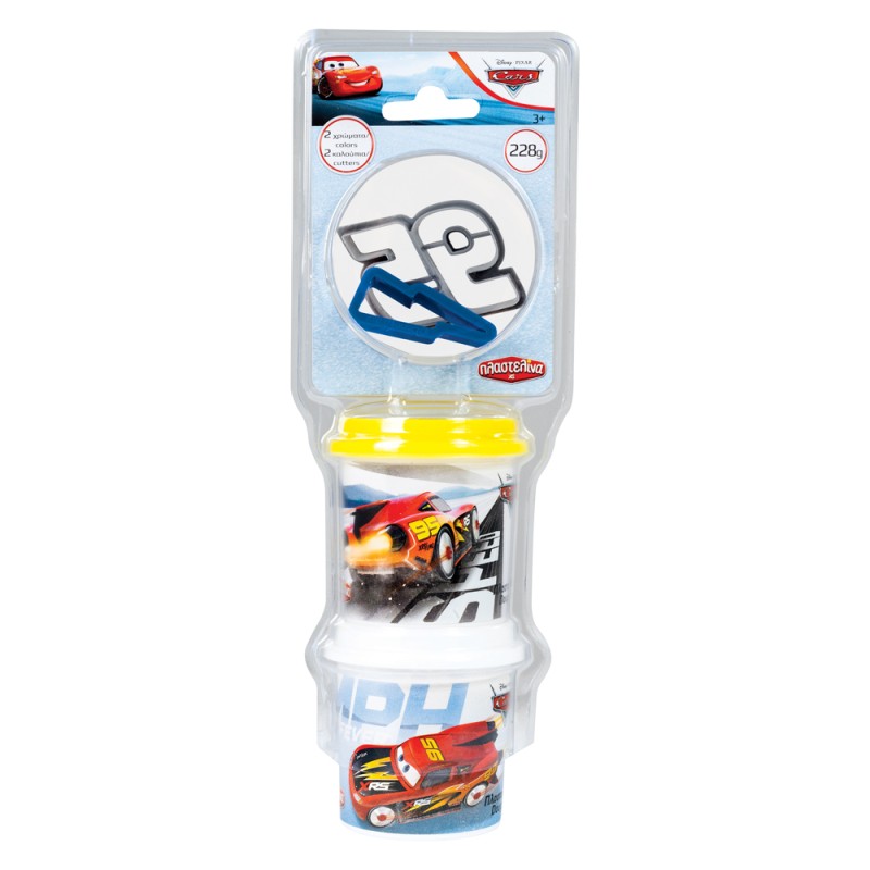 AS Πλαστελίνη Disney Cars 2 Βαζάκια Με Καπάκια Καλουπάκια Και 2 Κόφτες 228gr Για 3+ Χρονών