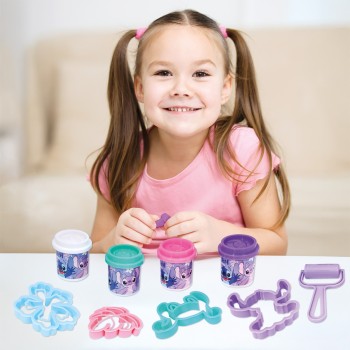 AS Πλαστελίνη Disney Stitch Τσάντα Πλάτης Με 4 Βαζάκια - Καπάκια Καλουπάκια Και 5 Εργαλεία 200gr Για 3+ Χρονών