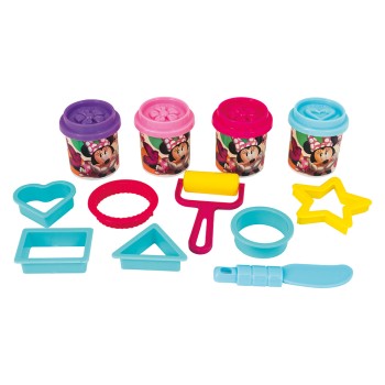 AS Πλαστελίνη Disney Minnie Κουβαδάκι Με 4 Βαζάκια - Καπάκια Καλουπάκια Και 8 Εργαλεία 200gr