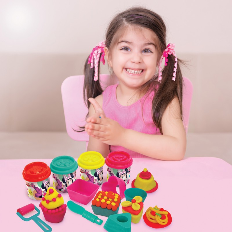 AS Πλαστελίνη Disney Minnie Κουβαδάκι Με 4 Βαζάκια - Καπάκια Καλουπάκια Και 8 Εργαλεία 200gr