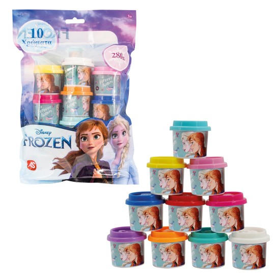 AS Πλαστελίνη Disney Frozen Σακουλάκι Με 10 Βαζάκια Και Καπάκια Καλουπάκια 280gr Για 3+ Χρονών AS Πλαστελίνη Disney Frozen Σακουλάκι Με 10 Βαζάκια Και Καπάκια Καλουπάκια 280gr Για 3+ Χρονών