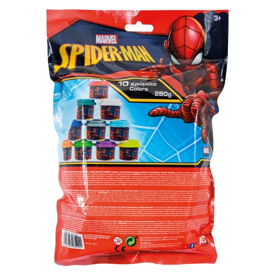 AS Πλαστελίνη Marvel Spiderman Σακουλάκι Με 10 Βαζάκια Και Καπάκια Καλουπάκια 280gr Για 3+ Χρονών AS Πλαστελίνη Marvel Spiderman Σακουλάκι Με 10 Βαζάκια Και Καπάκια Καλουπάκια 280gr Για 3+ Χρονών