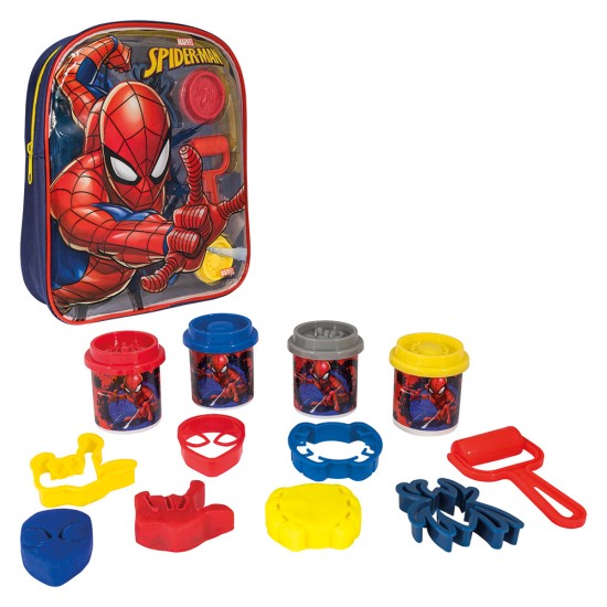 AS Πλαστελίνη Marvel Spiderman Τσάντα Πλάτης Με 4 Βαζάκια - Καπάκια Καλουπάκια Και 5 Εργαλεία 200gr AS Πλαστελίνη Marvel Spiderman Τσάντα Πλάτης Με 4 Βαζάκια - Καπάκια Καλουπάκια Και 5 Εργαλεία 200gr