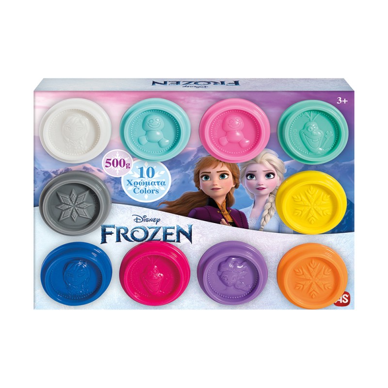 AS Πλαστελίνη Disney Frozen Κουτί Με 10 Βαζάκια Και Καπάκια Καλουπάκια 500gr Για 3+ Χρονών