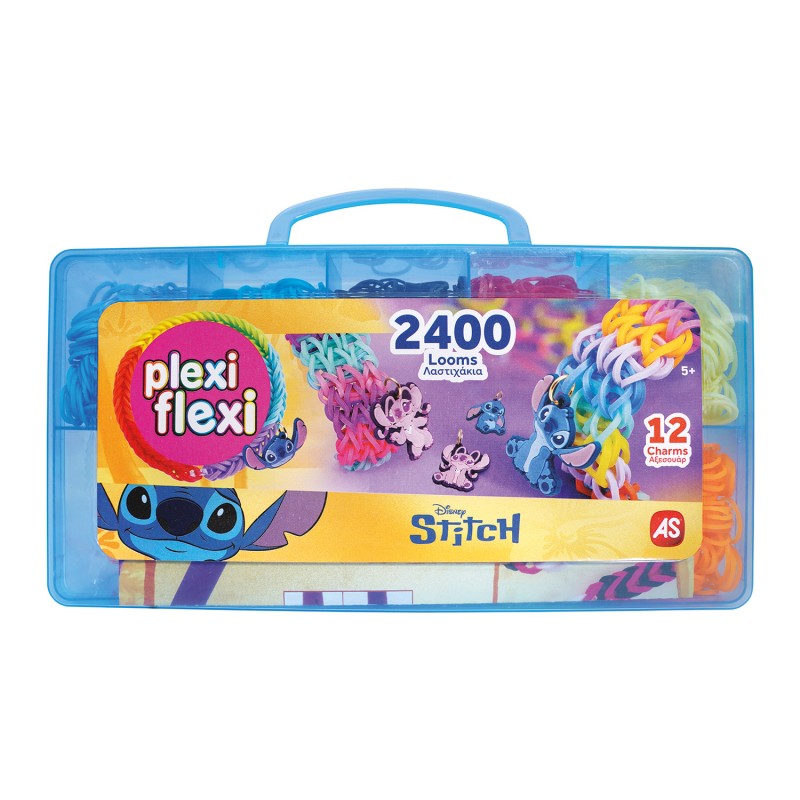 Plexi Flexi Disney Stitch Θήκη Με 2400 Λαστιχάκια & 12 Αξεσουάρ Για 5+