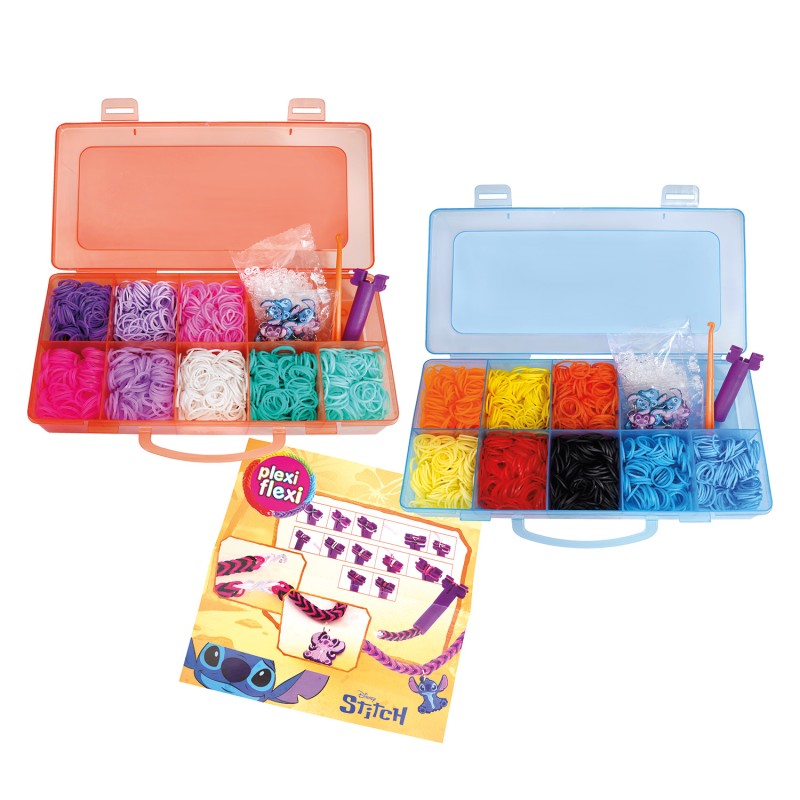 Plexi Flexi Disney Stitch Θήκη Με 2400 Λαστιχάκια & 12 Αξεσουάρ Για 5+