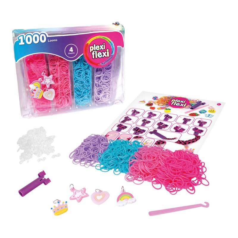 Plexi Flexi Τσαντάκι Με 1000 Λαστιχάκια & 4 Αξεσουάρ Για 5+