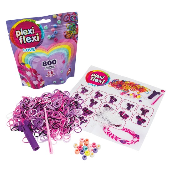 AS Plexi Flexi Love Σακουλάκι Με 800 Λαστιχάκια & 16 Αξεσουάρ Για Ηλικίες 5+ Χρονών AS Plexi Flexi Love Σακουλάκι Με 800 Λαστιχάκια & 16 Αξεσουάρ Για Ηλικίες 5+ Χρονών
