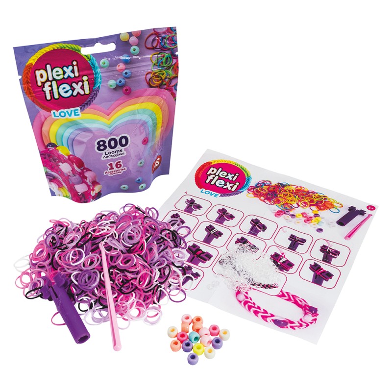 AS Plexi Flexi Love Σακουλάκι Με 800 Λαστιχάκια & 16 Αξεσουάρ Για Ηλικίες 5+ Χρονών
