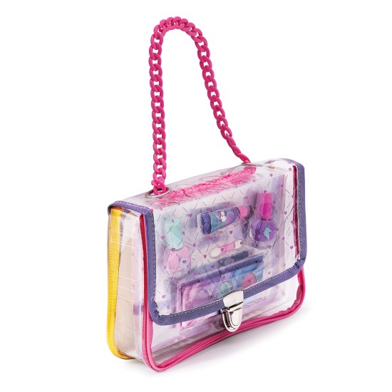 HappiHobbi Σετ Ομορφιάς Ροζ Τσάντα με Αλυσίδα Για 6+ Χρονών HappiHobbi Σετ Ομορφιάς Ροζ Τσάντα με Αλυσίδα Για 6+ Χρονών