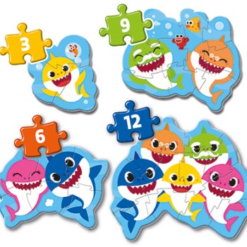 Clementoni Παιδικό Παζλ My First Puzzles Baby Shark 3 - 6 - 9 - 12 τμχ