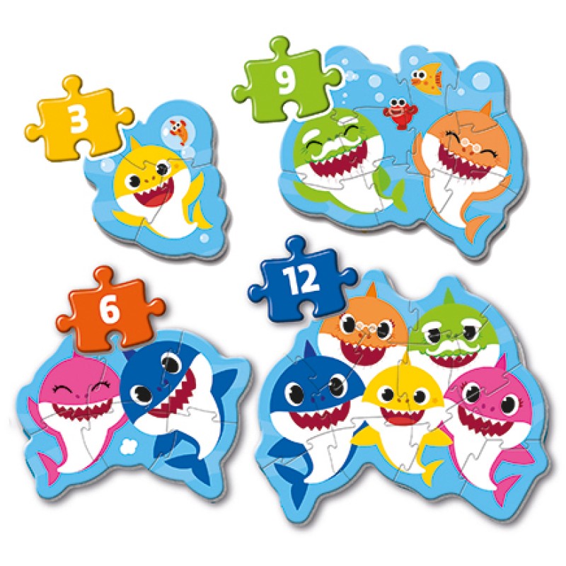 Clementoni Παιδικό Παζλ My First Puzzles Baby Shark 3 - 6 - 9 - 12 τμχ