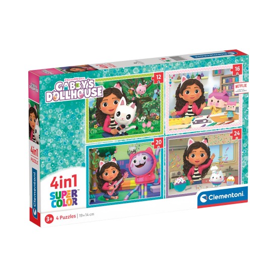 Clementoni Παιδικό Παζλ 4 in 1 Super Color DreamWorks Gabby's Dollhouse 12-16-20-24 τμχ Clementoni Παιδικό Παζλ 4 in 1 Super Color DreamWorks Gabbys Dollhouse 12-16-20-24 τμχ