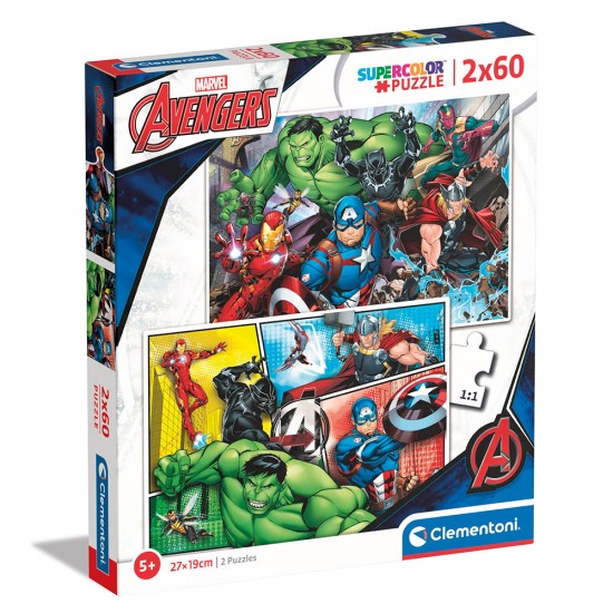 Clementoni Παιδικό Παζλ Super Color The Avengers 2x60 τμχ Clementoni Παιδικό Παζλ Super Color The Avengers 2x60 τμχ