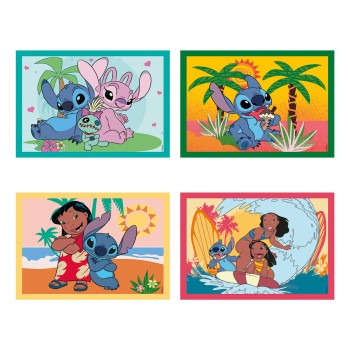 Clementoni Παιδικό Παζλ 4 in 1 Super Color Disney Stich 12-16-20-24 τμχ