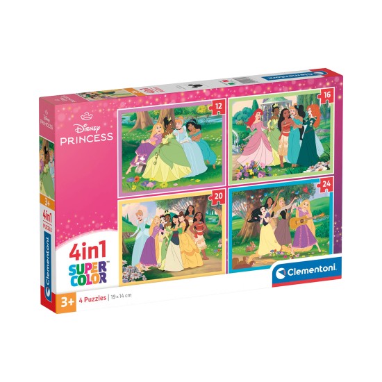 Clementoni Παιδικό Παζλ 4 in 1 Super Color Disney Princess 12-16-20-24 τμχ Clementoni Παιδικό Παζλ 4 in 1 Super Color Disney Princess 12-16-20-24 τμχ