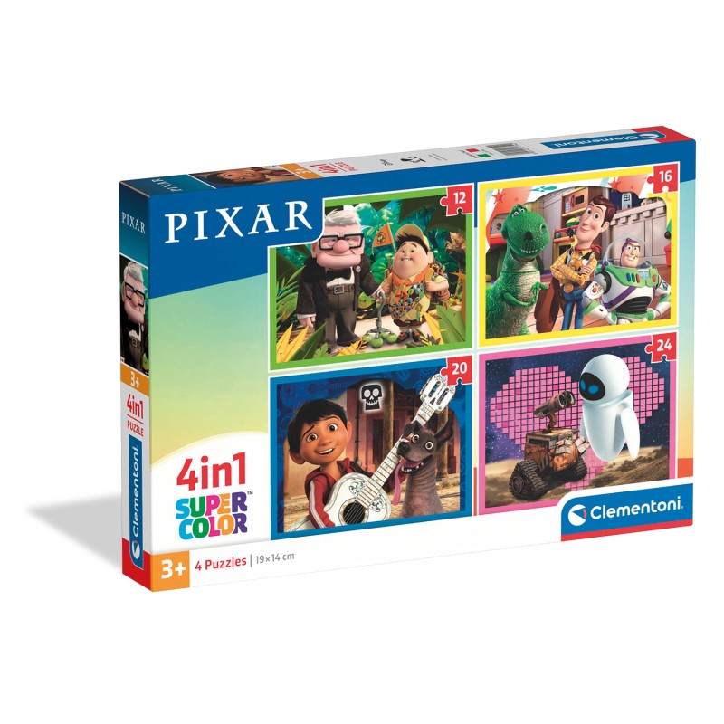 Clementoni Παιδικό Παζλ 4 in 1 Super Color Disney Pixar 12-16-20-24 τμχ