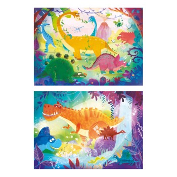 Clementoni Παιδικό Παζλ Super Color Funny Dinos 2x20 τμχ