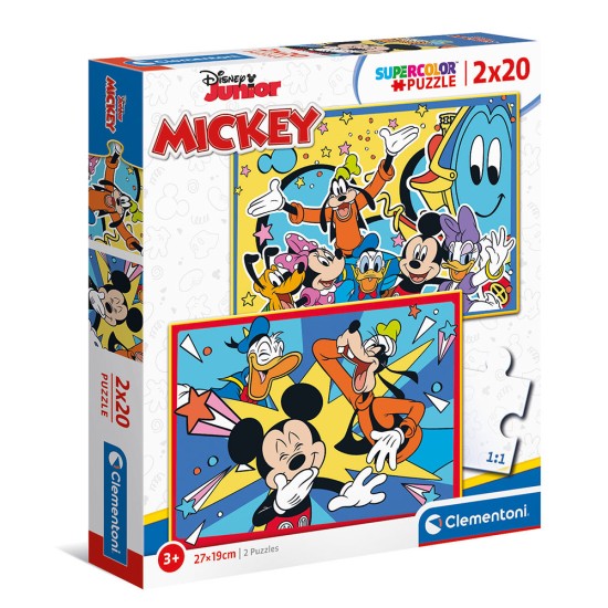 Clementoni Παιδικό Παζλ Super Color Mickey 2x20 τμχ Clementoni Παιδικό Παζλ Super Color Mickey 2x20 τμχ