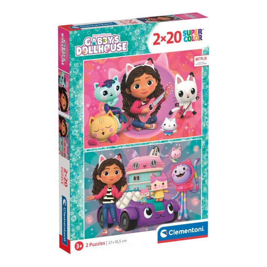 Clementoni Παιδικό Παζλ Super Color DreamWorks Gabby's Dollhouse 2x20 τμχ Clementoni Παιδικό Παζλ Super Color DreamWorks Gabbys Dollhouse 2x20 τμχ