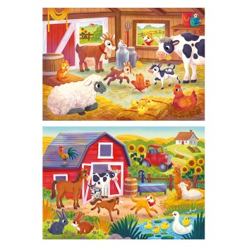 Clementoni Παιδικό Παζλ Super Color Στη Φάρμα 2x20 τμχ