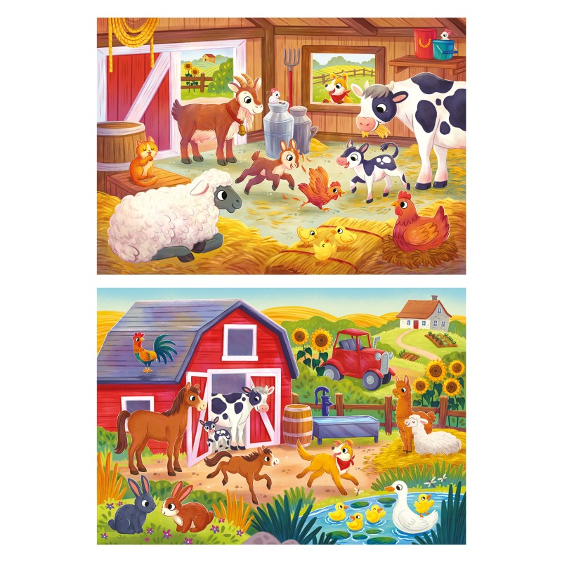 Clementoni Παιδικό Παζλ Super Color Στη Φάρμα 2x20 τμχ