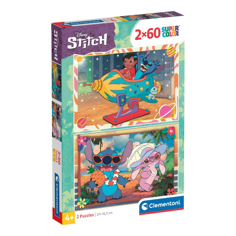 Clementoni Παιδικό Παζλ Super Color Disney Stich 2x60 τμχ